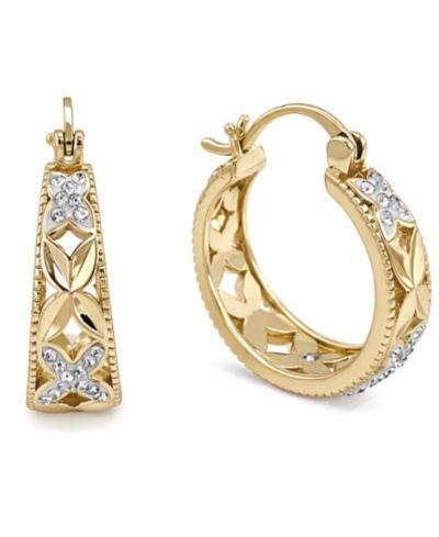 Серьги-кольца And Now This Crystal 18K Gold Plated Hoop Earring
