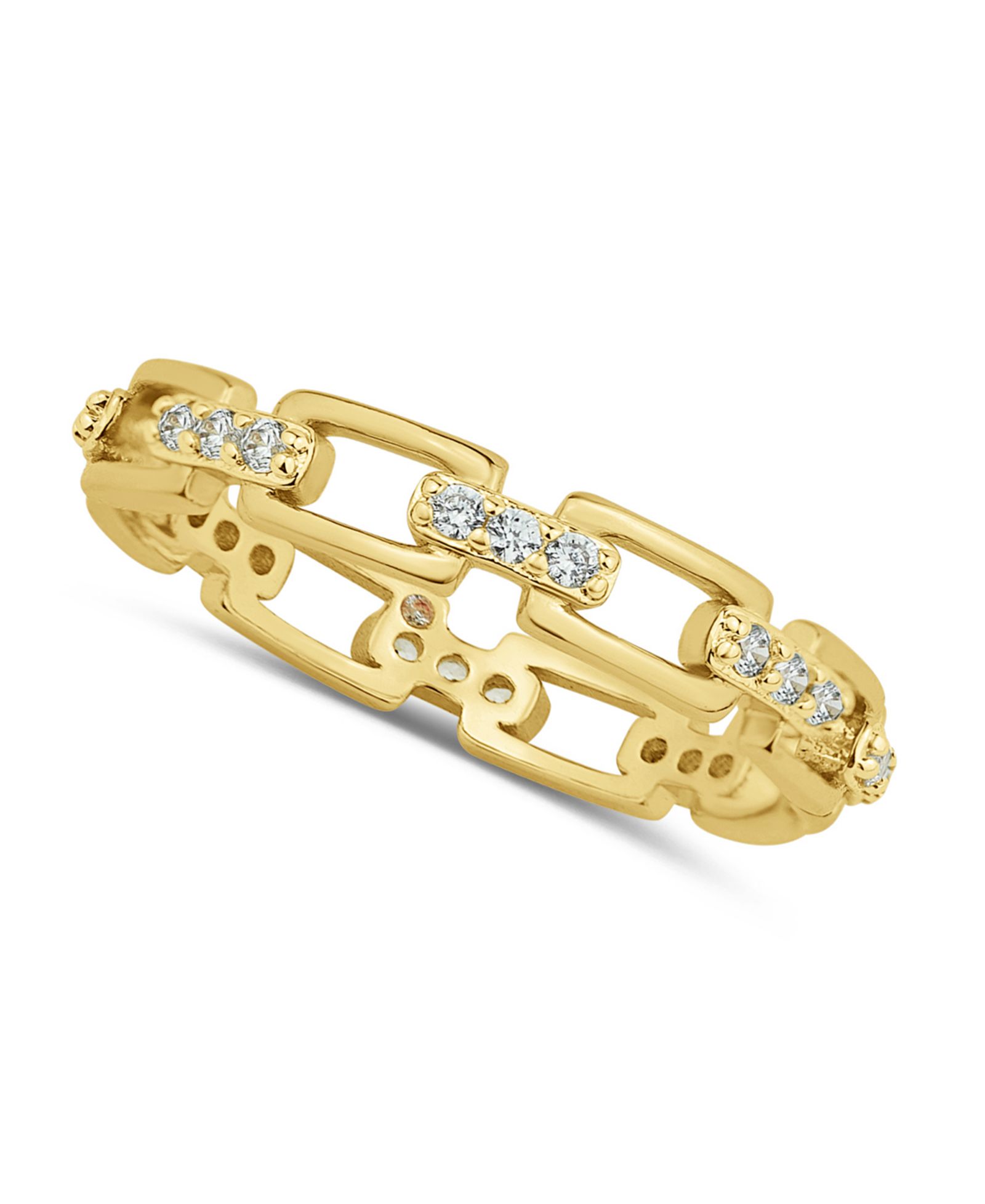 Кольцо с цирконием и напылением 18K Gold