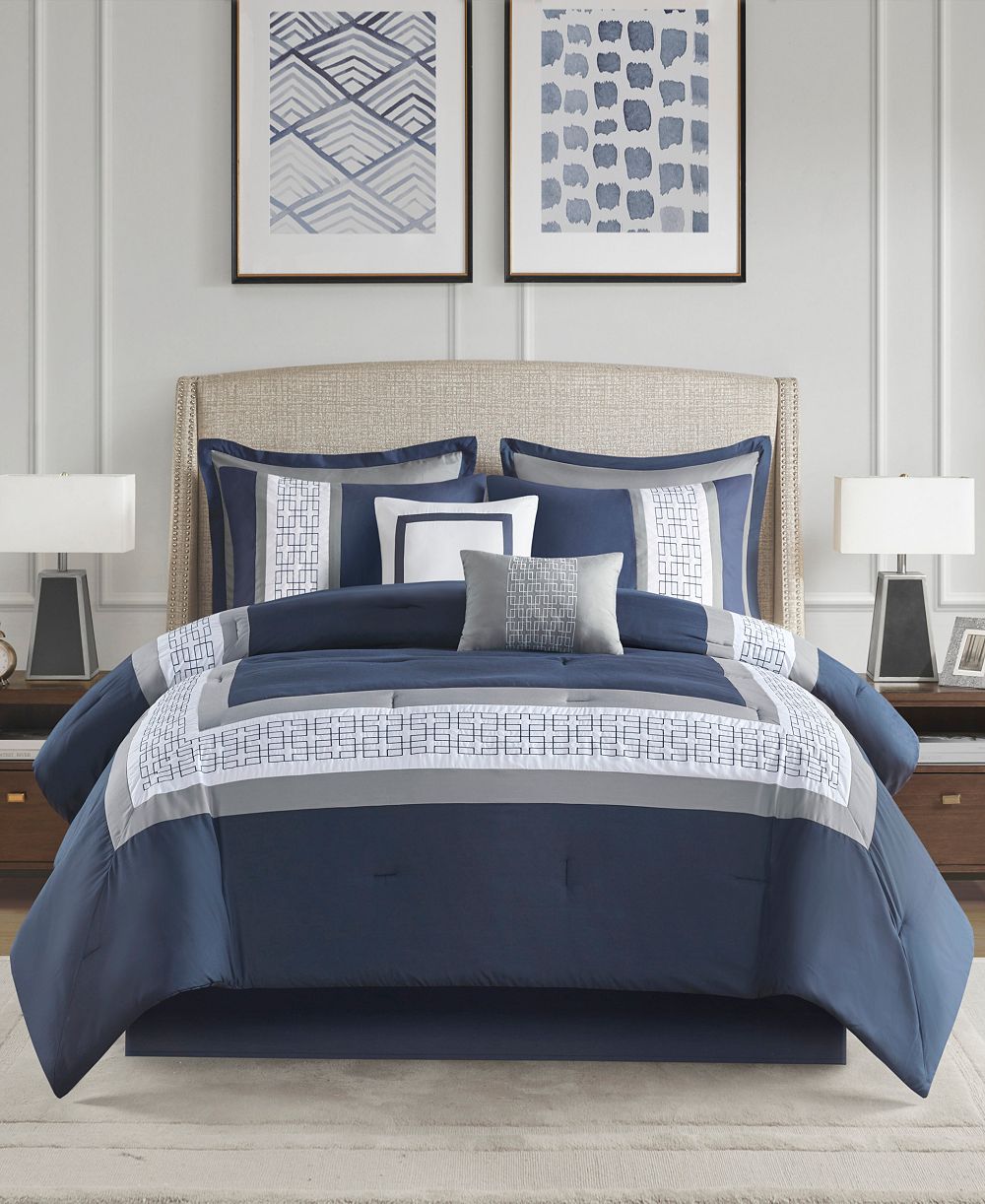 510 Design Powell Embroidered 8 Piece Comforter Set, California King