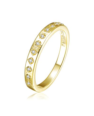 Кольцо Rachel Glauber Sophisticated 14K Gold Plated Cubic Zirconia Band
