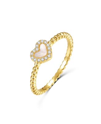 Кольцо GiGiGirl с напылением 14k Gold, перламутром и Cubic Zirconia