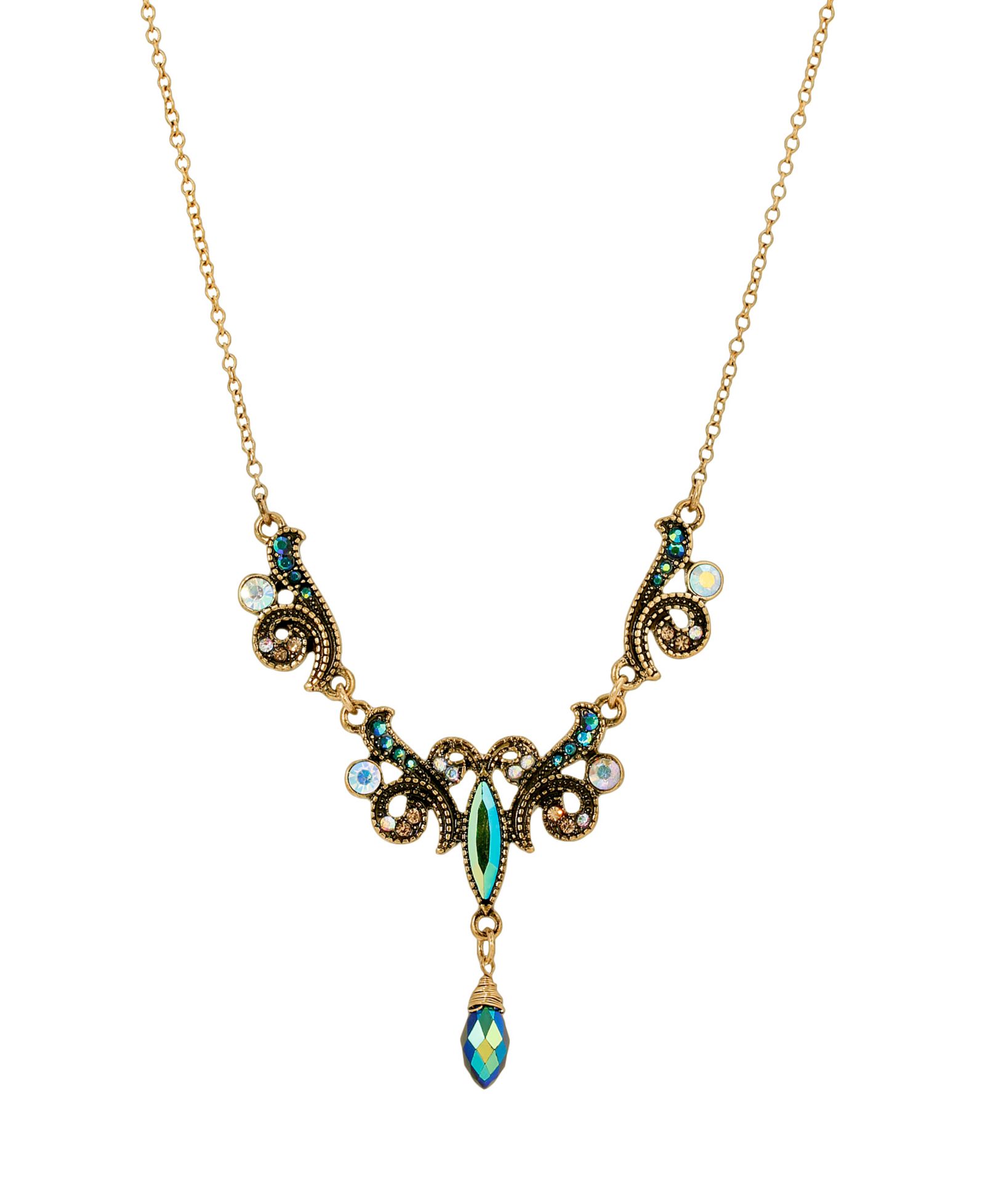 2028 Glass Multi AB Collar Necklace