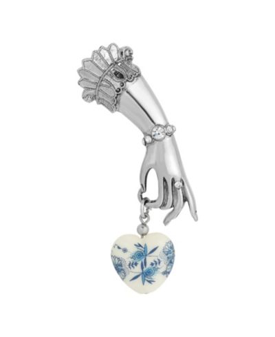 Брошь-подвеска 2028 Glass Blue Heart Charm для женщин