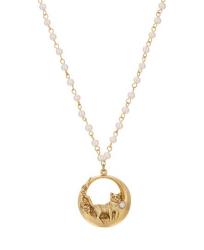 Ожерелье 2028 Imitation Pearl Cat Pendant