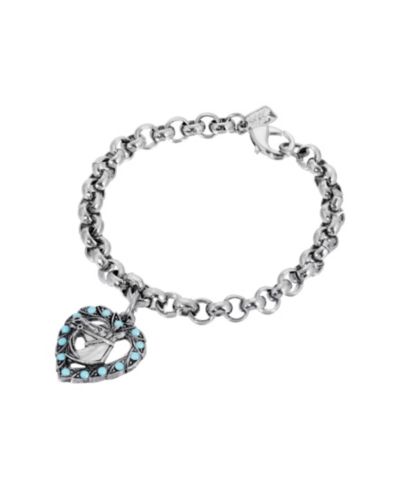 2028 Браслет в форме сердца с головой лошади Crystal Turquoise