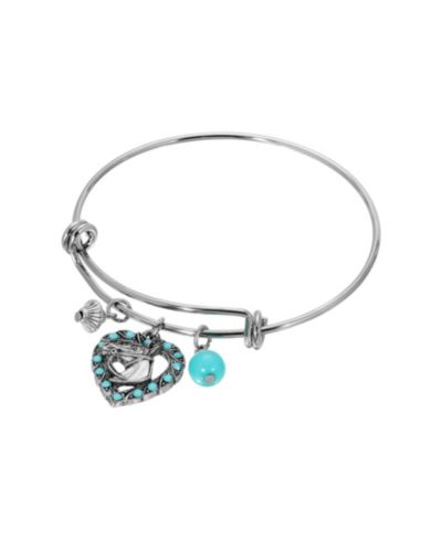 2028 браслет Crystal Turquoise Heart Horse Head
