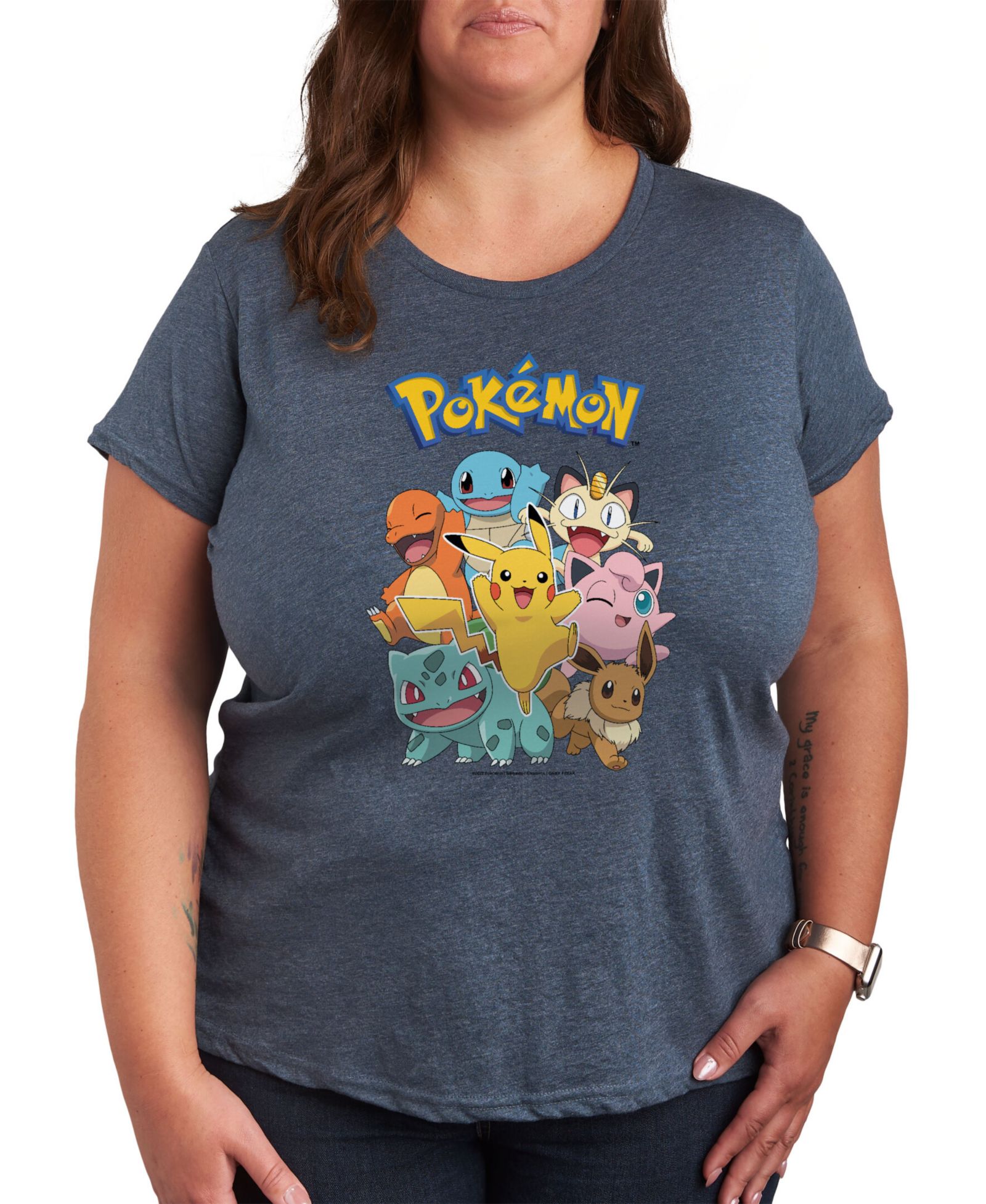 Hybrid Apparel Trendy Plus Size Pokemon Graphic T-shirt Женская футболка с принтом Pokemon
