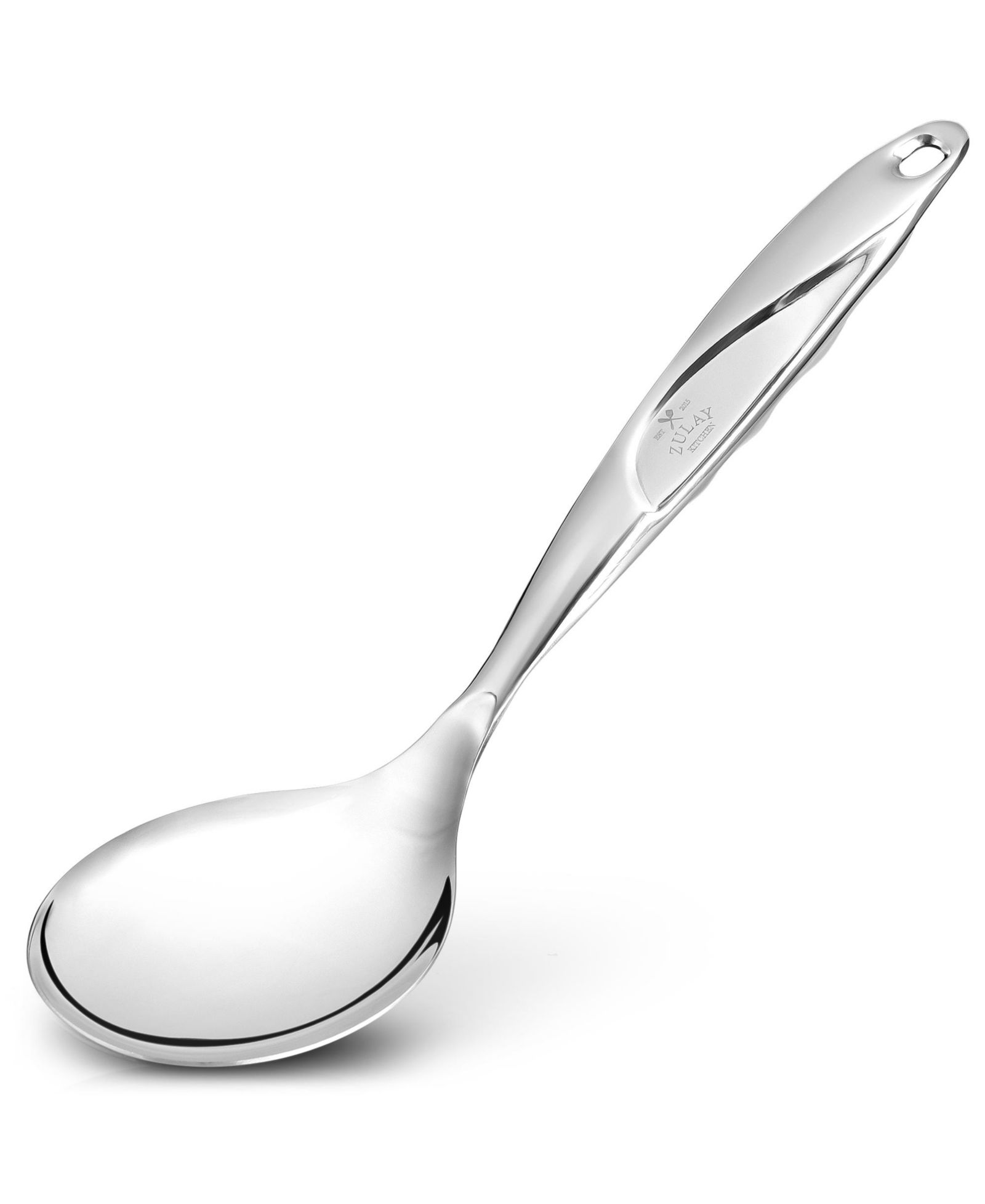 Zulay Kitchen Stainless Steel Multi-Purpose Serving Spoon with Comfort Handle (11.5 Inches, Large)