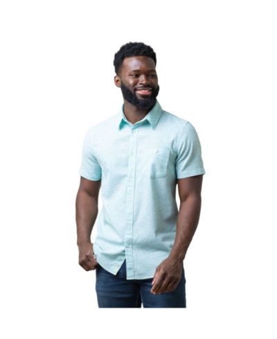 Hope & Henry Men's Short Sleeve Linen Button Down Shirt