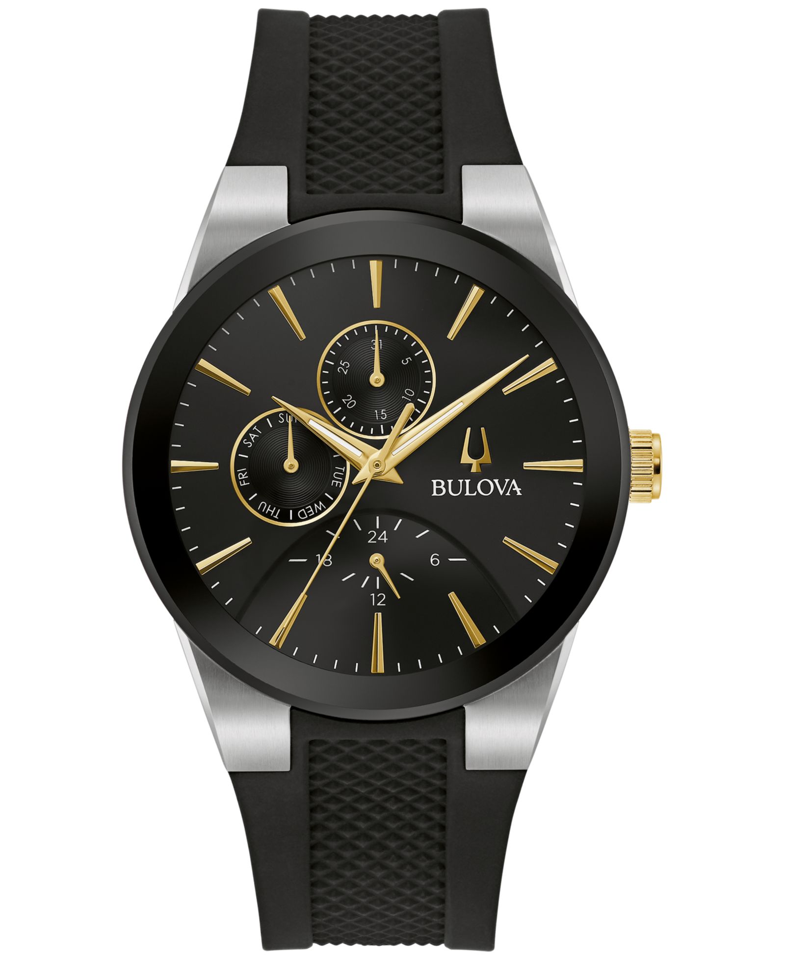 Часы Bulova Men's Chronograph Modern Millennia Black Silicone Strap 41mm