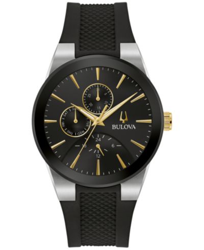 Часы Bulova Men's Chronograph Modern Millennia Black Silicone Strap 41mm