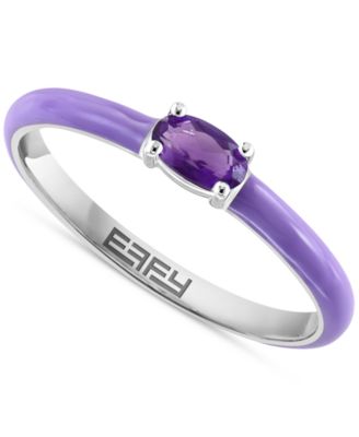 Кольцо EFFY® Pink Opal (1/6 ct. t.w.) & Enamel в Sterling Silver