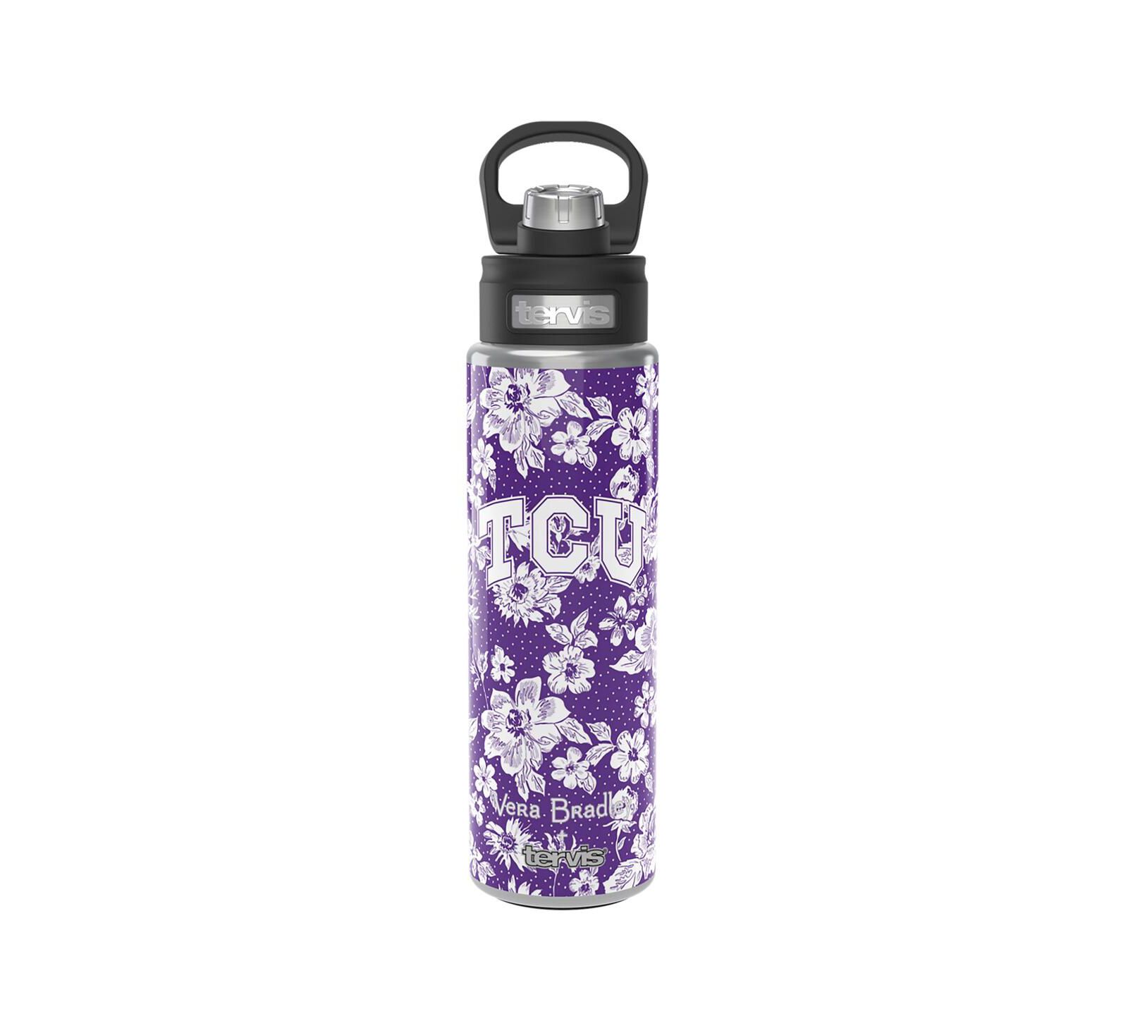 Бутылка Vera Bradley x Tervis Tumbler TCU Horned Frogs 24 Oz Wide Mouth с люксовой крышкой
