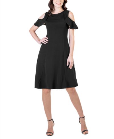 24seven Comfort Apparel Платье А-силуэта с оборками, длина до колена