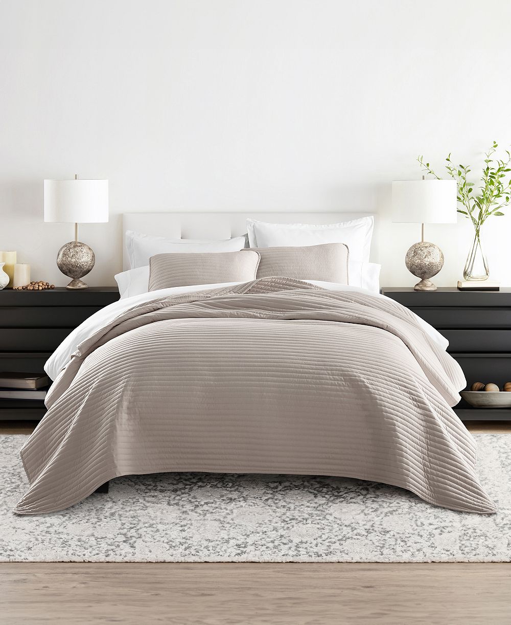 ienjoy Home Stripe Stitch 2-Pc. Quilt Set, Twin/Twin XL
