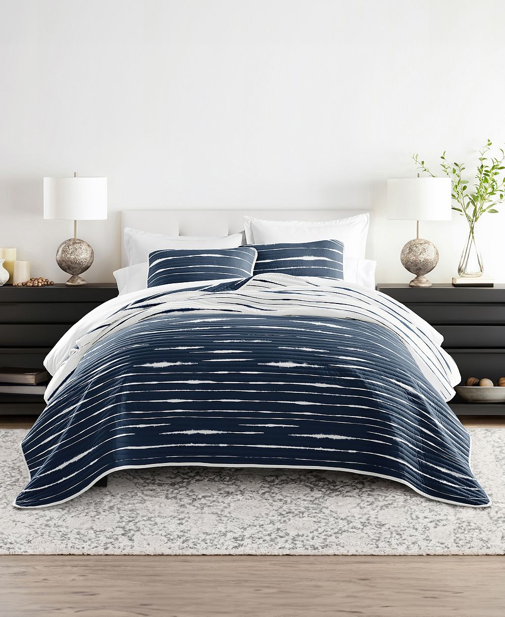 ienjoy Home Horizon Lines Reversible 3-Pc. Lightweight Quilt Set, Full/Queen