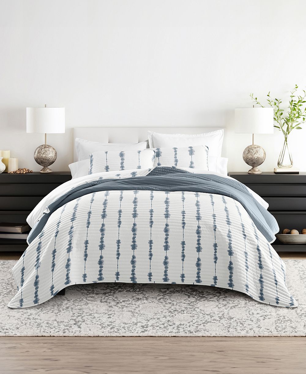 ienjoy Home Shibori Reversible 2-Pc. Lightweight Quilt Set, Twin/Twin XL