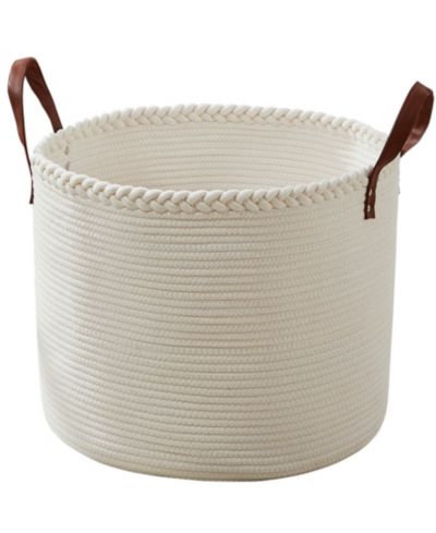 Ornavo Home корзина для белья из хлопкового шнура 21" с ручками из искусственной кожи