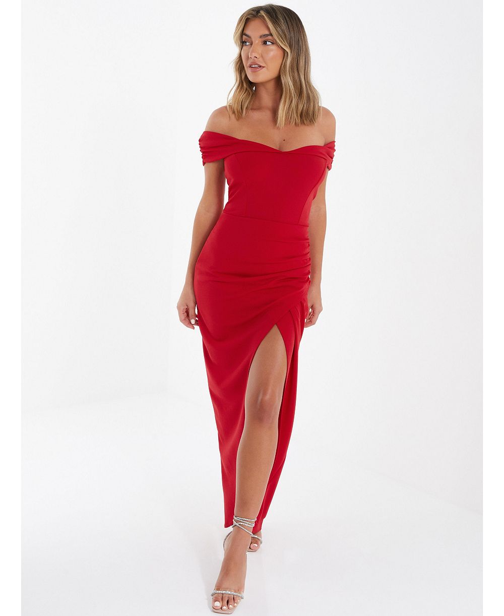 Женское платье QUIZ Scuba Crepe Bardot Maxi