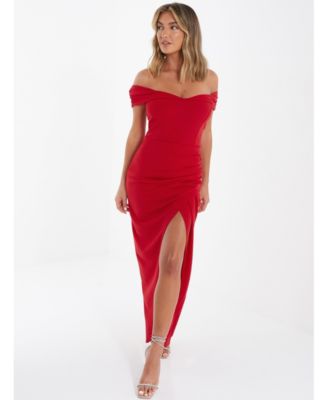 Женское платье QUIZ Scuba Crepe Bardot Maxi