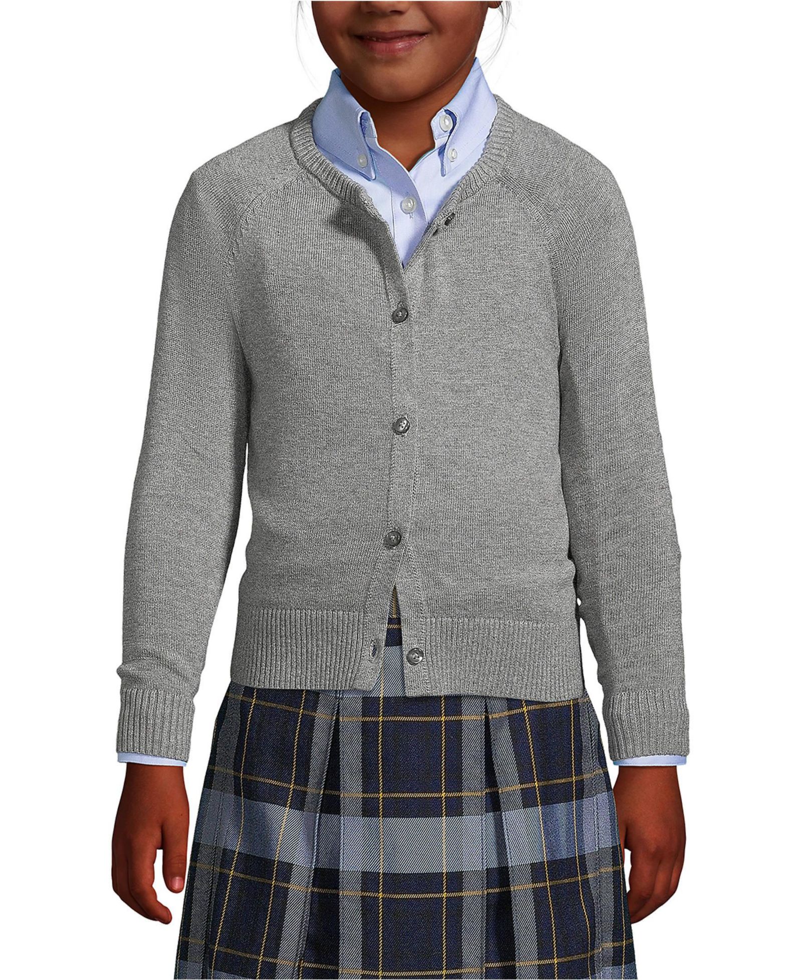 Lands' End кардиган из хлопка и модала для девочек School Uniform