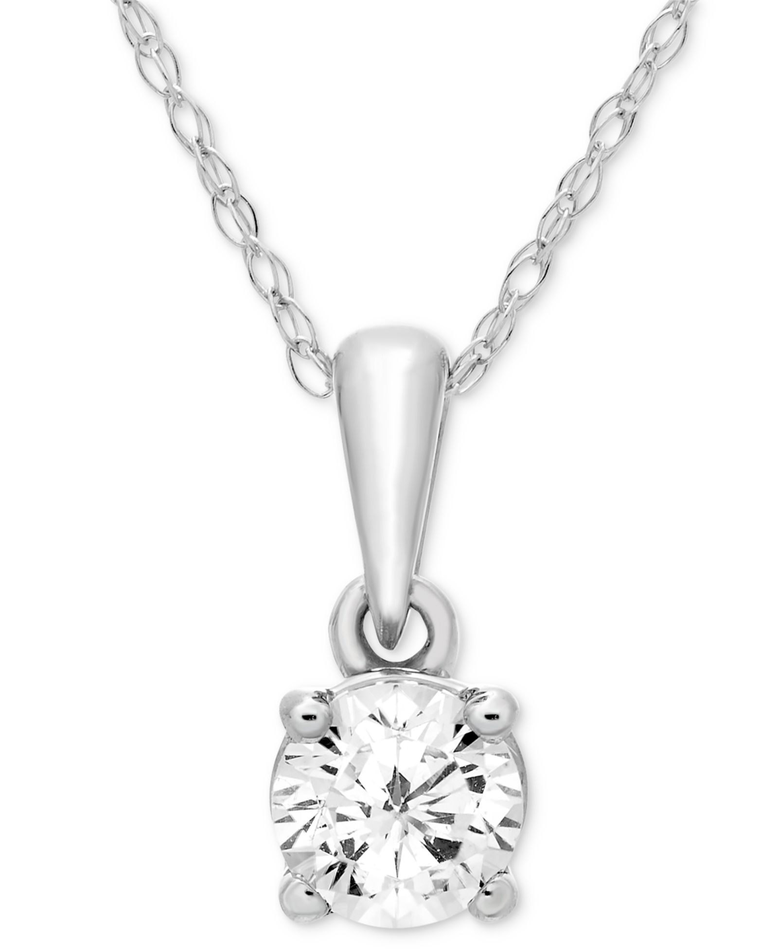 Подвеска-кулон Diamond Solitaire, 18", 14k Gold