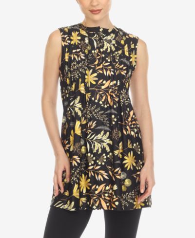 Женский топ White Mark Floral Sleeveless Tunic