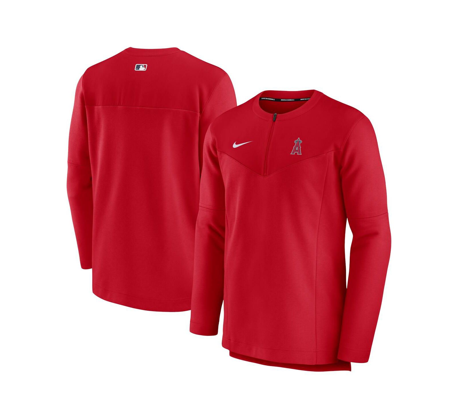 Nike Мужской полузакрытый топ Authentic Collection Game Time, красный Los Angeles Angels