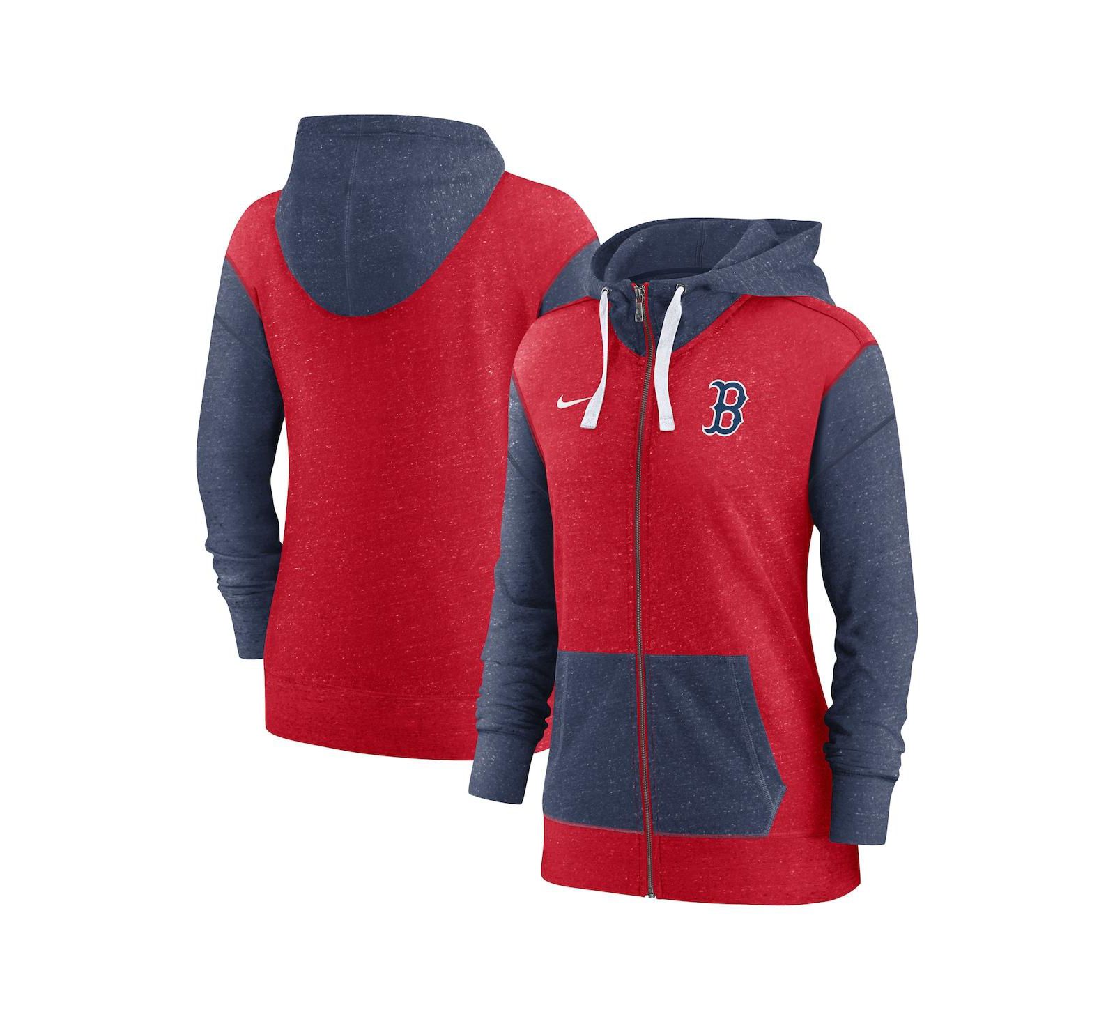 Nike Женское худи Boston Red Sox, красное, на молнии