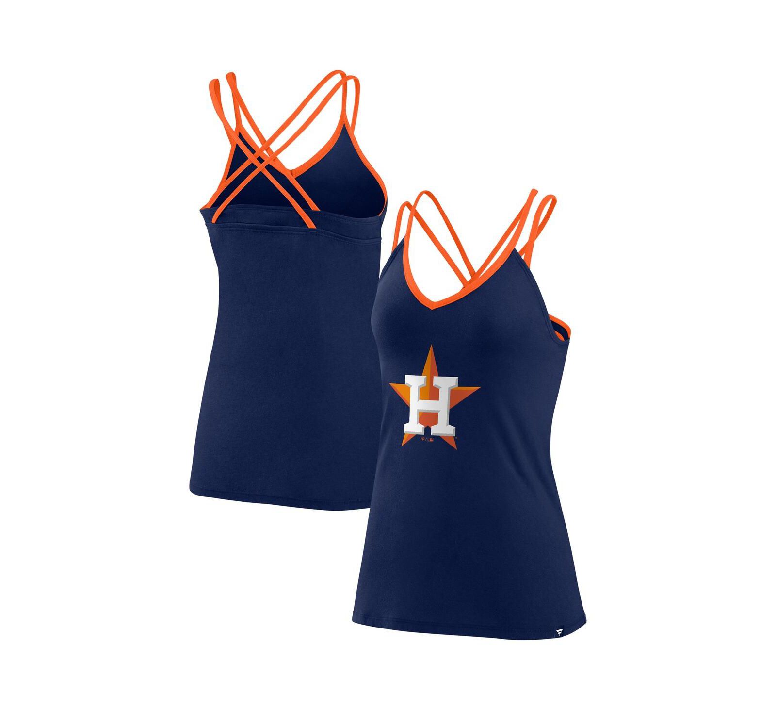 Женский топ-майка Fanatics Navy Houston Astros Cross Back V-Neck