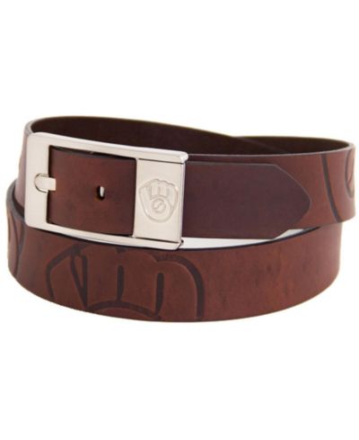 Мужской кожаный ремень Eagles Wings Brown Milwaukee Brewers Brandish
