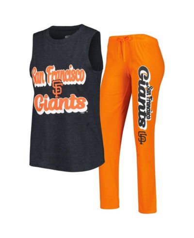Women's Concepts Sport Orange, Black San Francisco Giants Wordmark Meter Muscle Tank Top and Pants Sleep Set