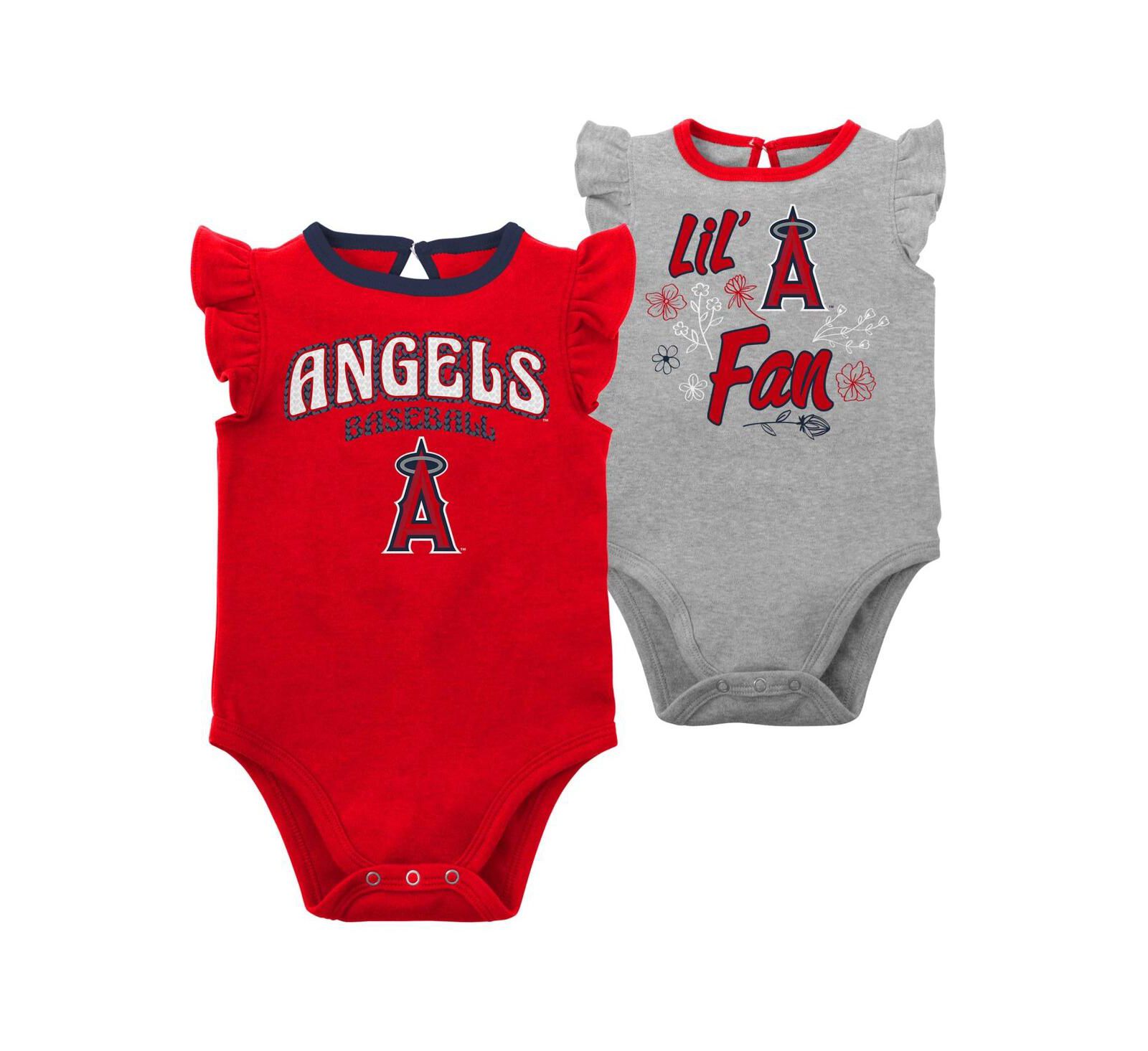 Набор боди для новорожденных и младенцев (мальчиков и девочек), Los Angeles Angels, красный и серый меланж