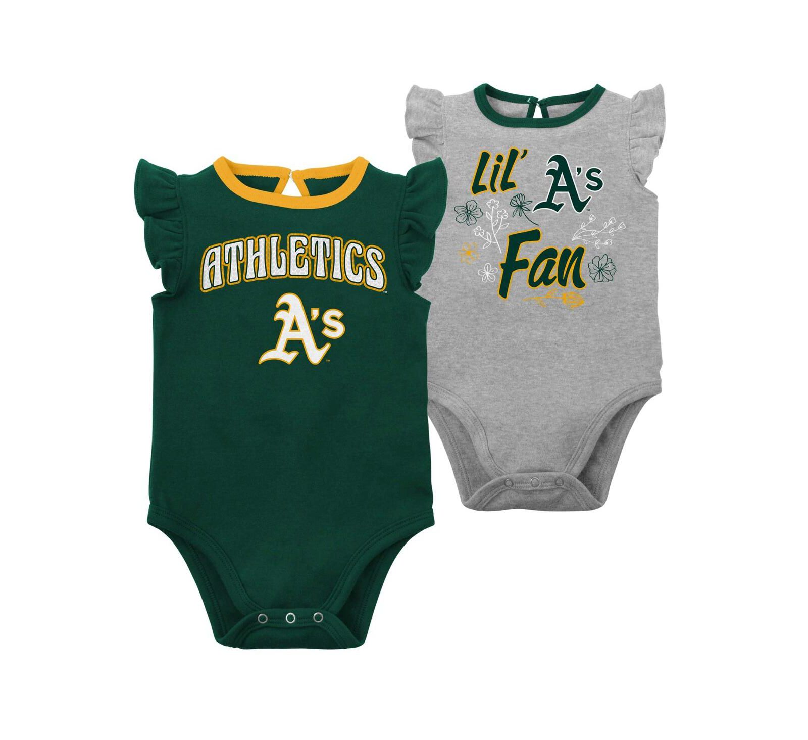 Outerstuff набор боди для новорожденных и младенцев (мальчики и девочки), Oakland Athletics Little Fan, 2 штуки