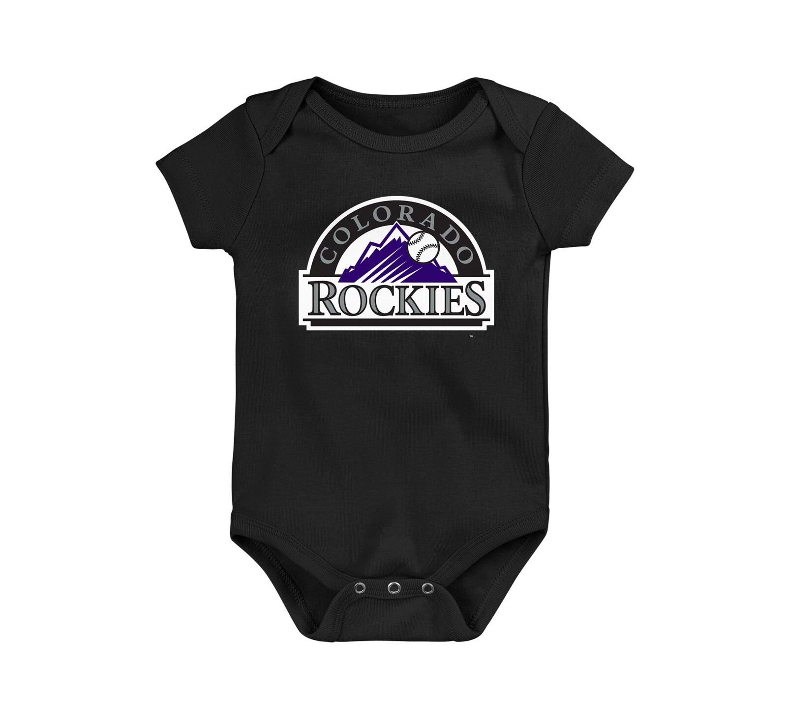 Боди для новорожденных и младенцев Outerstuff Black Colorado Rockies Primary Team Logo