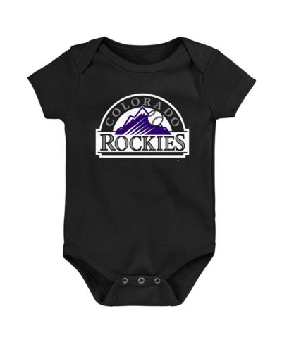 Newborn and Infant Boys and Girls Black Colorado Rockies Primary Team Logo Bodysuit