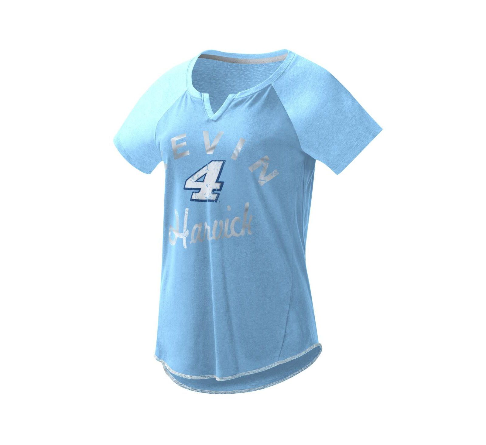 Женская футболка G-III 4Her by Carl Banks Light Blue Kevin Harvick Grand Slam Tri-Blend V-neck