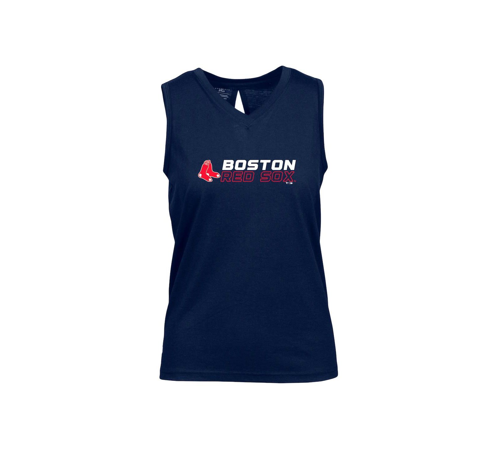 Женский темно-синий топ с V-образным вырезом LevelWear Boston Red Sox Paisley Chase