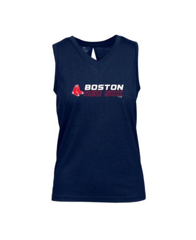 Женский темно-синий топ с V-образным вырезом LevelWear Boston Red Sox Paisley Chase
