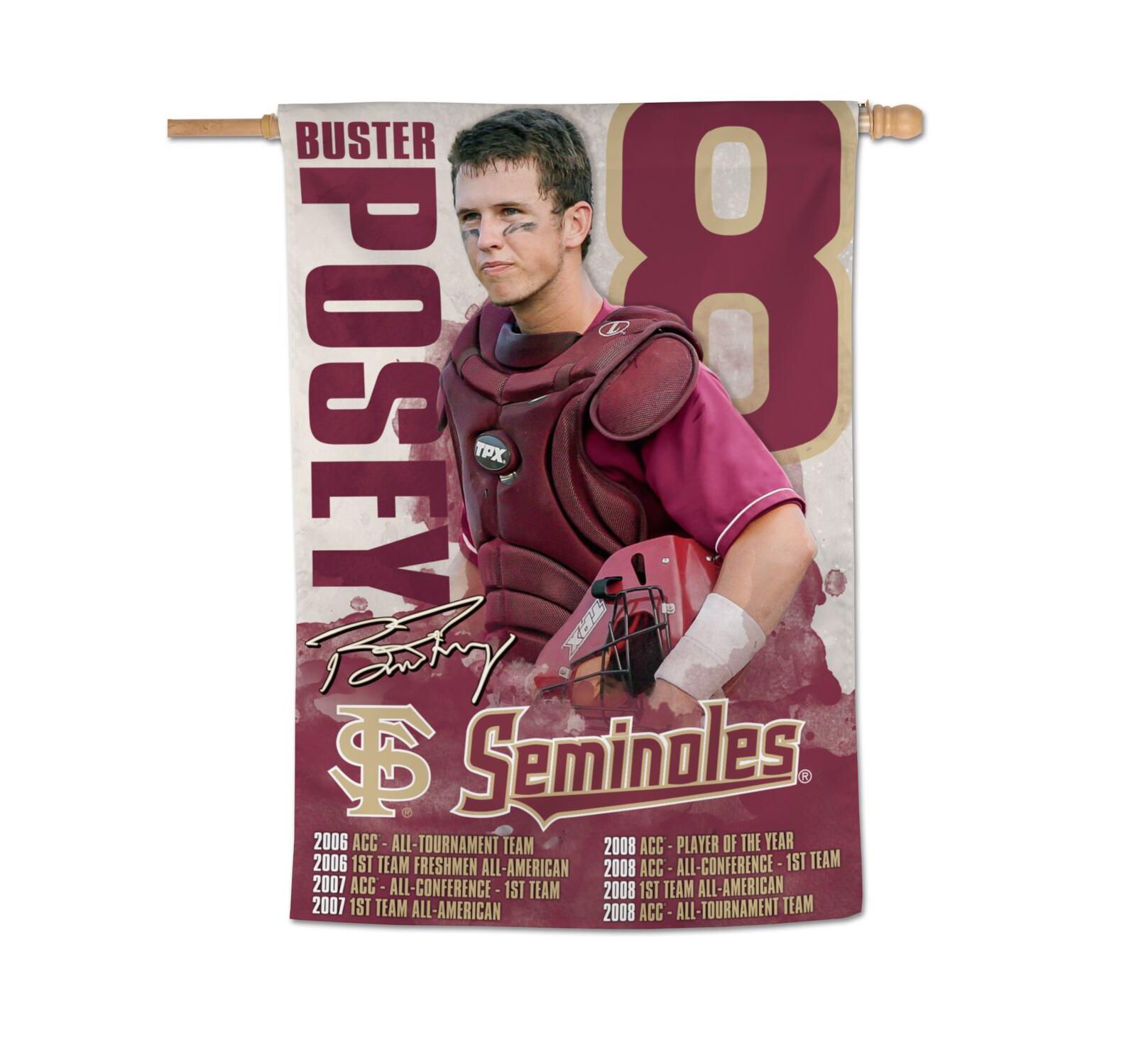 Вертикальный баннер Wincraft Buster Posey Florida State Seminoles Jersey Retirement 28" x 40" односторонний