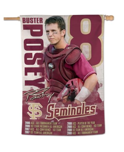 Вертикальный баннер Wincraft Buster Posey Florida State Seminoles Jersey Retirement 28" x 40" односторонний