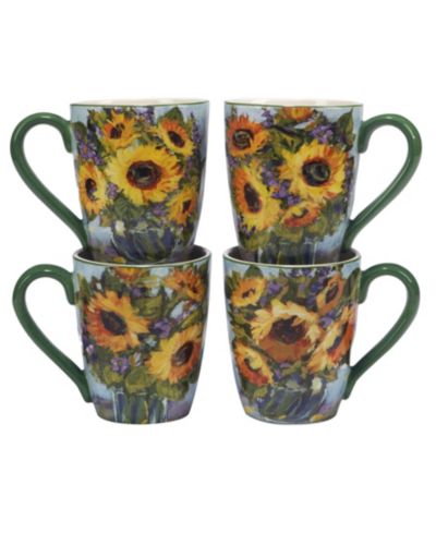 Набор кружек Certified International Sunflower Bouquet, 4 шт.
