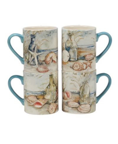 Certified International Coastal Landscape Mugs, Set of 4