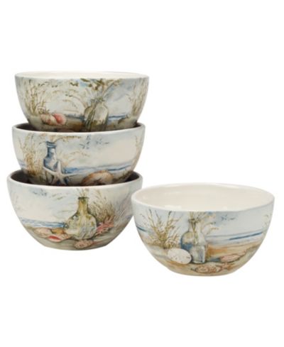 Certified International Coastal Landscape Ice Cream Bowls, Set of 4