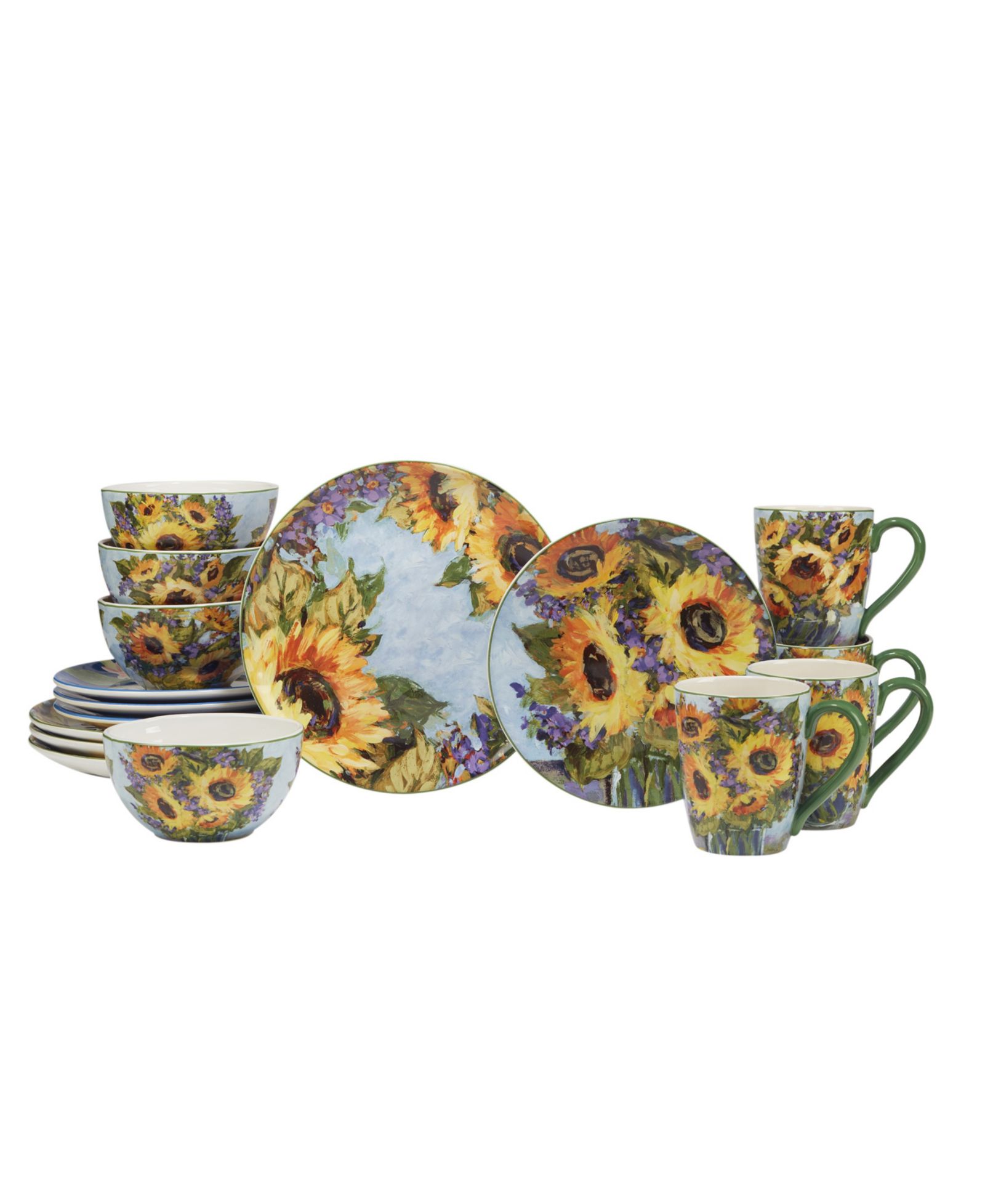 Certified International Sunflower Bouquet 16 Pc. Dinnerware Set, Service for 4