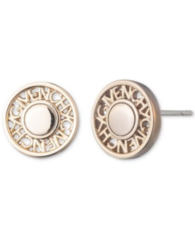 Givenchy золотистые серьги-гвоздики с логотипом Coin Button Stud Earrings