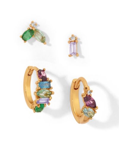 Набор сережек-гвоздиков Girls Crew Crystal Multi-Color Flora and Fauna