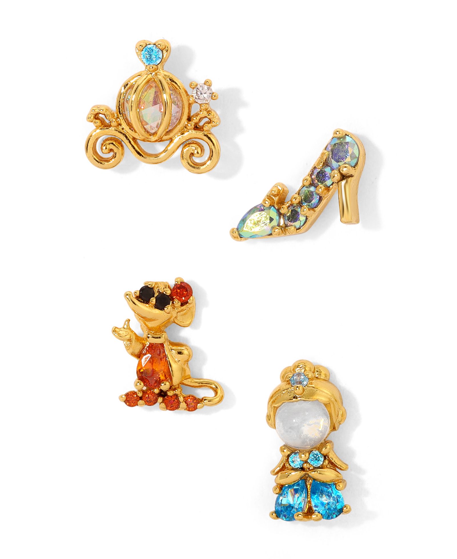 Детской набор сережек Disney Princess Cinderella Stud Earring Set Multi-Color Crystal