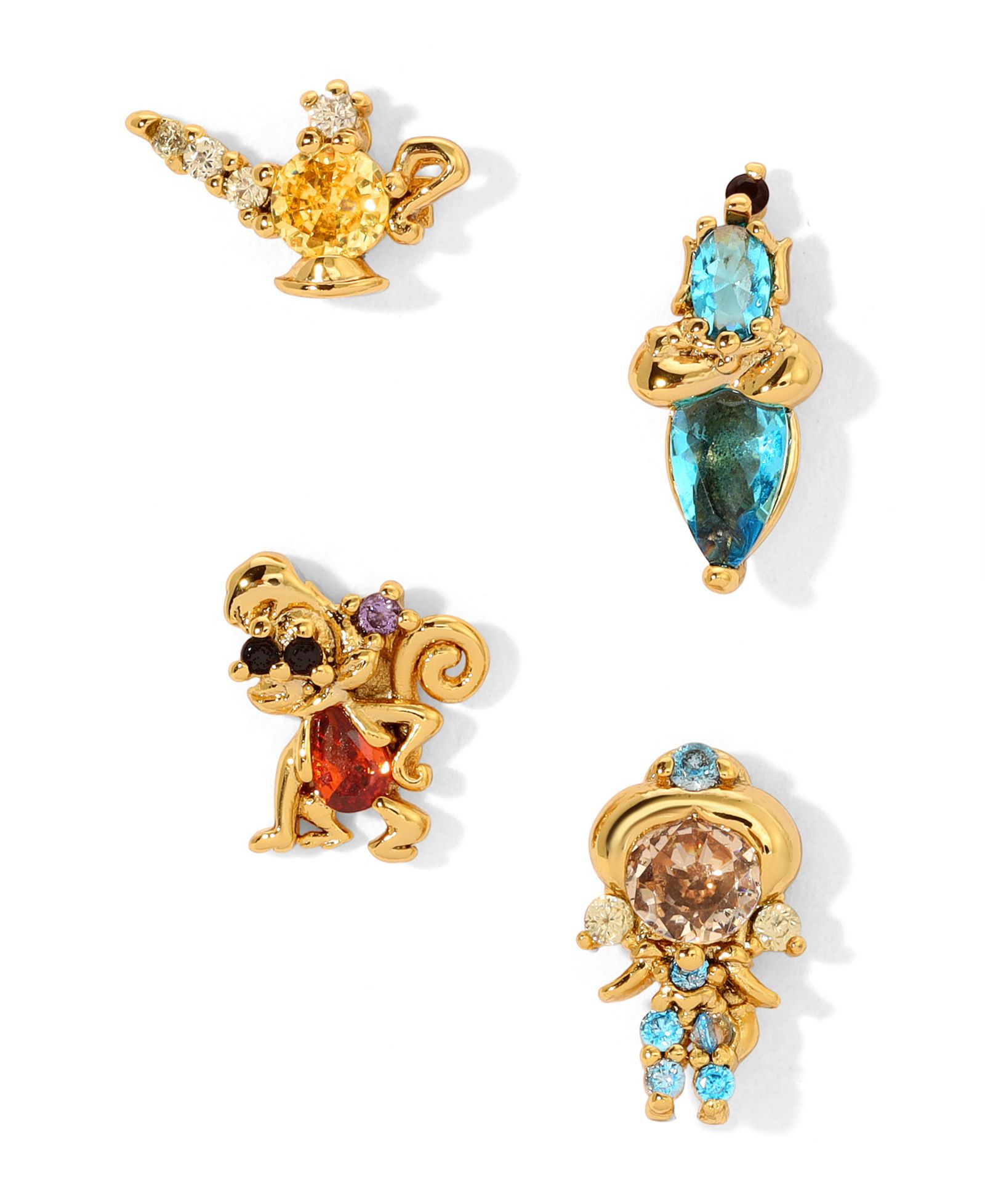 Набор сережек-гвоздиков Girls Crew Disney Princess Jasmine Crystal Multi-Color