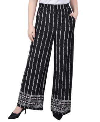 NY Collection Petite Wide Leg Pull On Pants